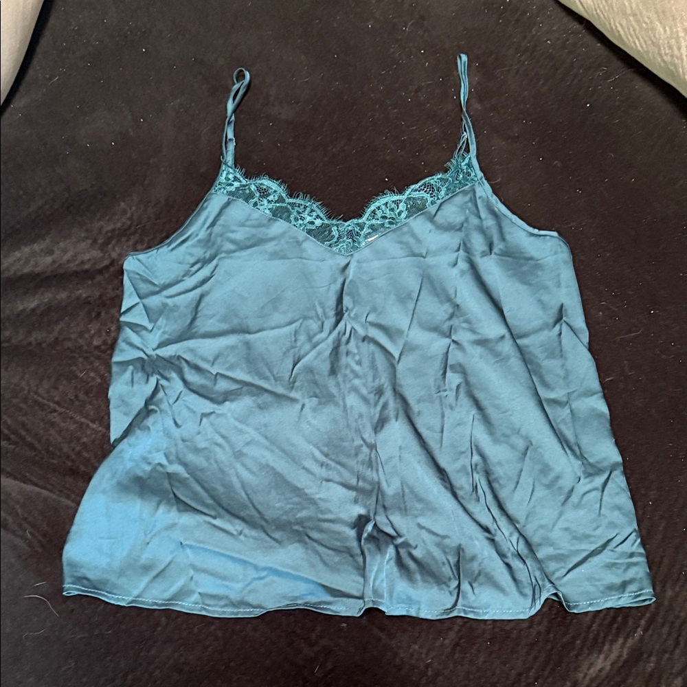 Teal Lace Trim Camisole